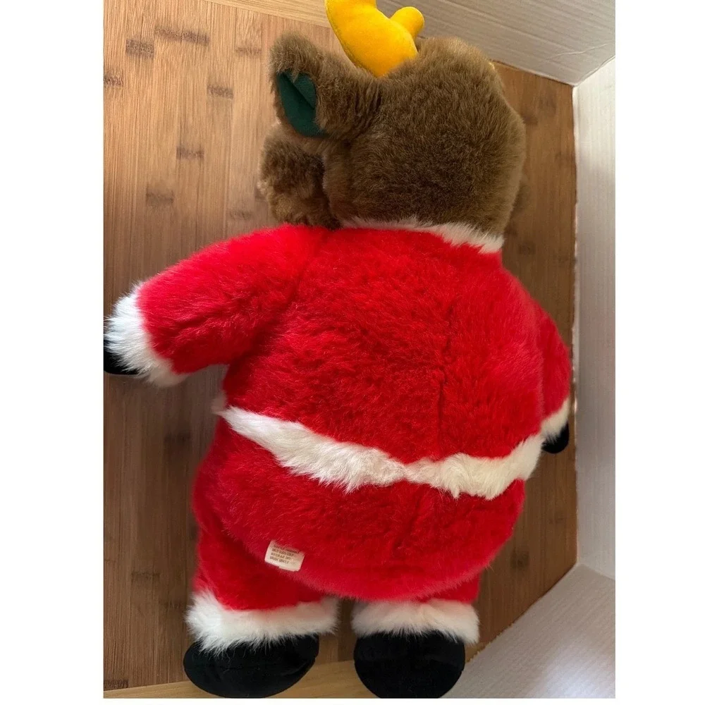 Vintage 1992 Gund Reindeer Plush Santa Claus Suit Red‎ White Christmas 07G64